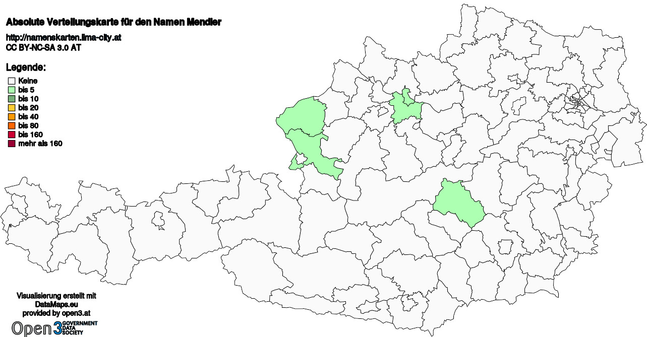 Absolute Verteilungskarten Nachnamen Mendler
