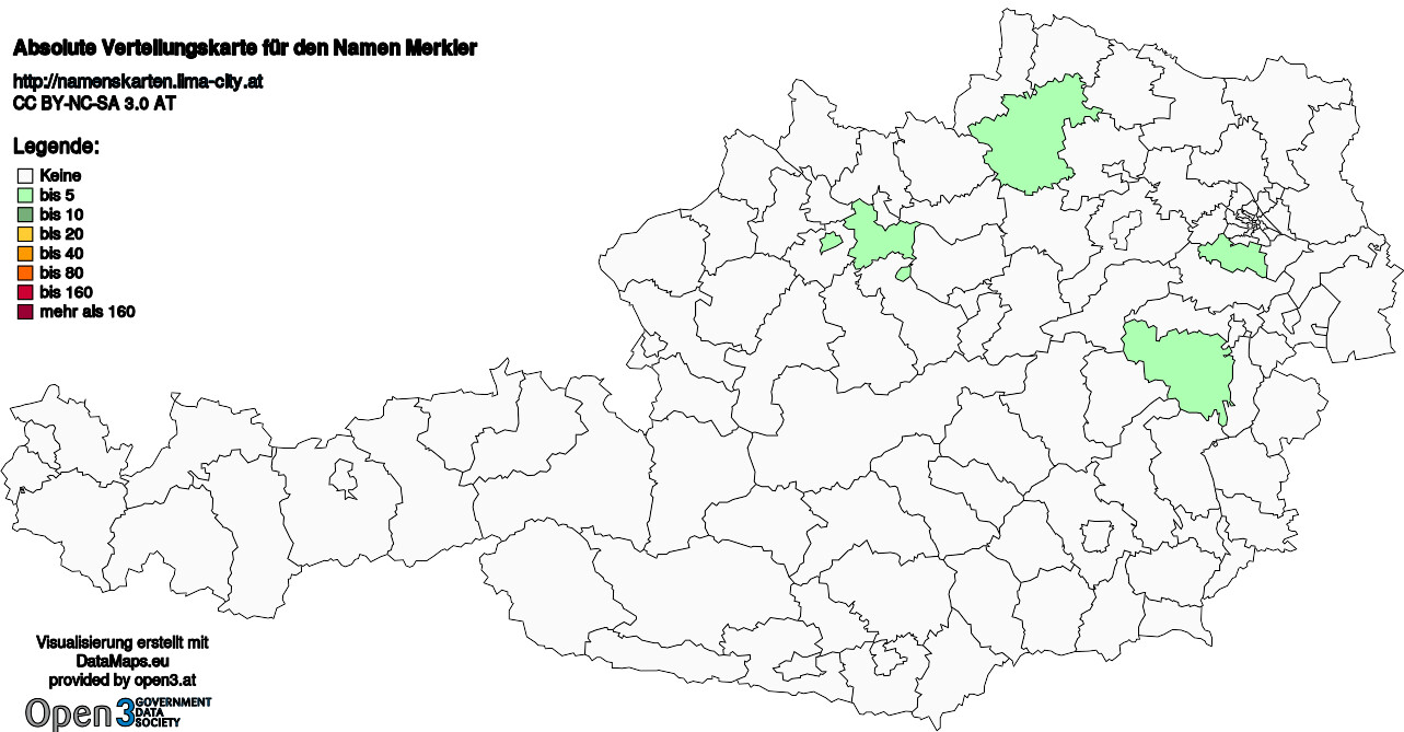 Absolute Verteilungskarten Nachnamen Merkler
