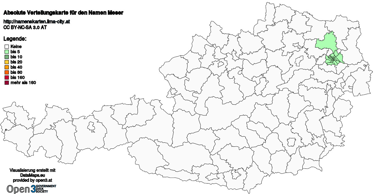 Absolute Verteilungskarten Nachnamen Meser