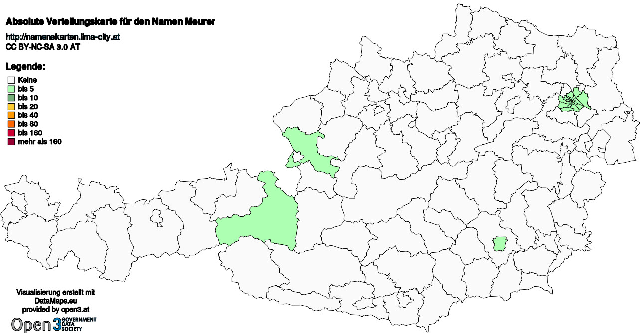 Absolute Verteilungskarten Nachnamen Meurer