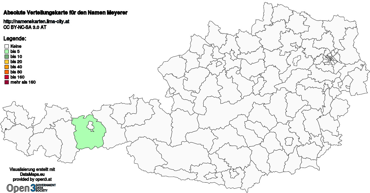 Absolute Verteilungskarten Nachnamen Meyerer