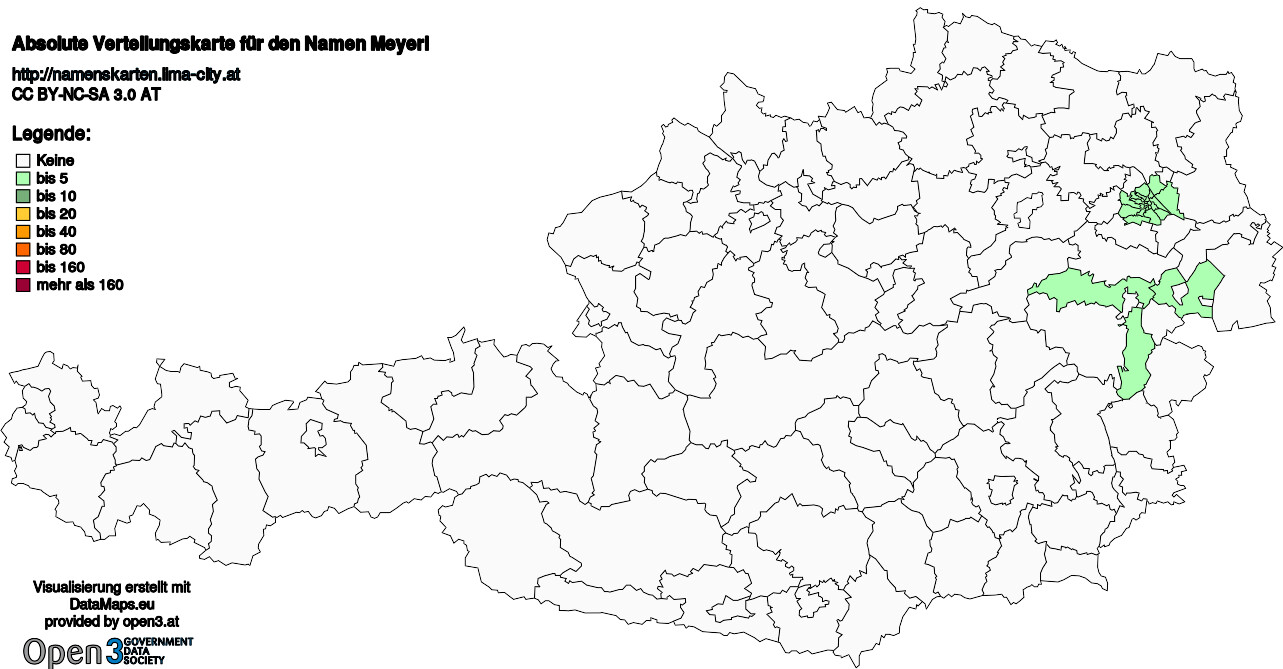 Absolute Verteilungskarten Nachnamen Meyerl