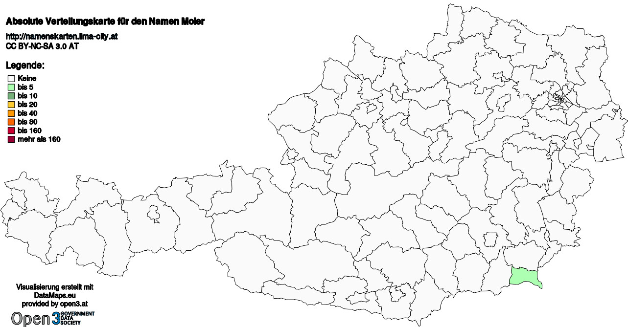 Absolute Verteilungskarten Nachnamen Moler
