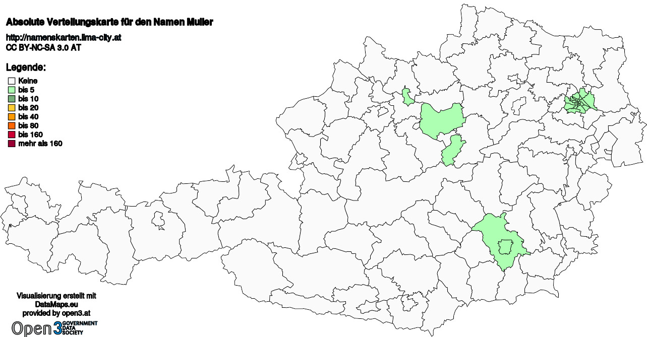 Absolute Verteilungskarten Nachnamen Muller
