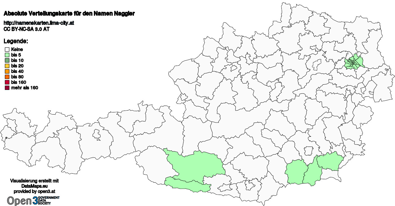 Absolute Verteilungskarten Nachnamen Naggler