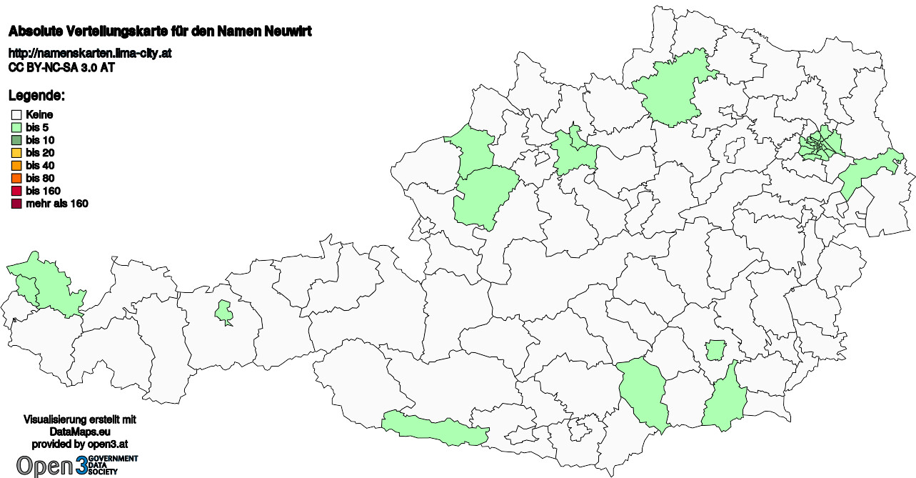 Absolute Verteilungskarten Nachnamen Neuwirt