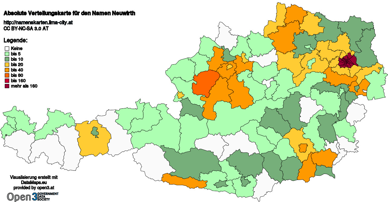 Absolute Verteilungskarten Nachnamen Neuwirth