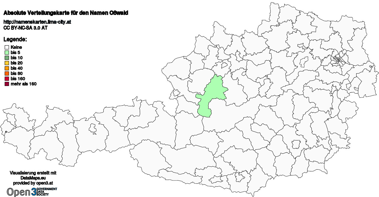 Absolute Verteilungskarten Nachnamen Oßwald