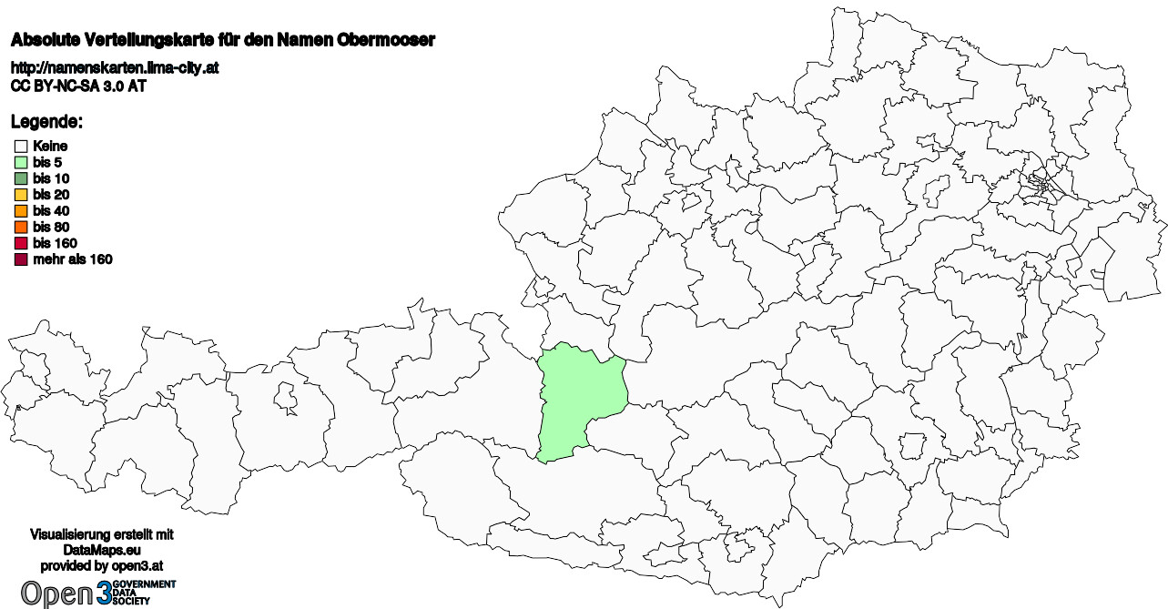 Absolute Verteilungskarten Nachnamen Obermooser