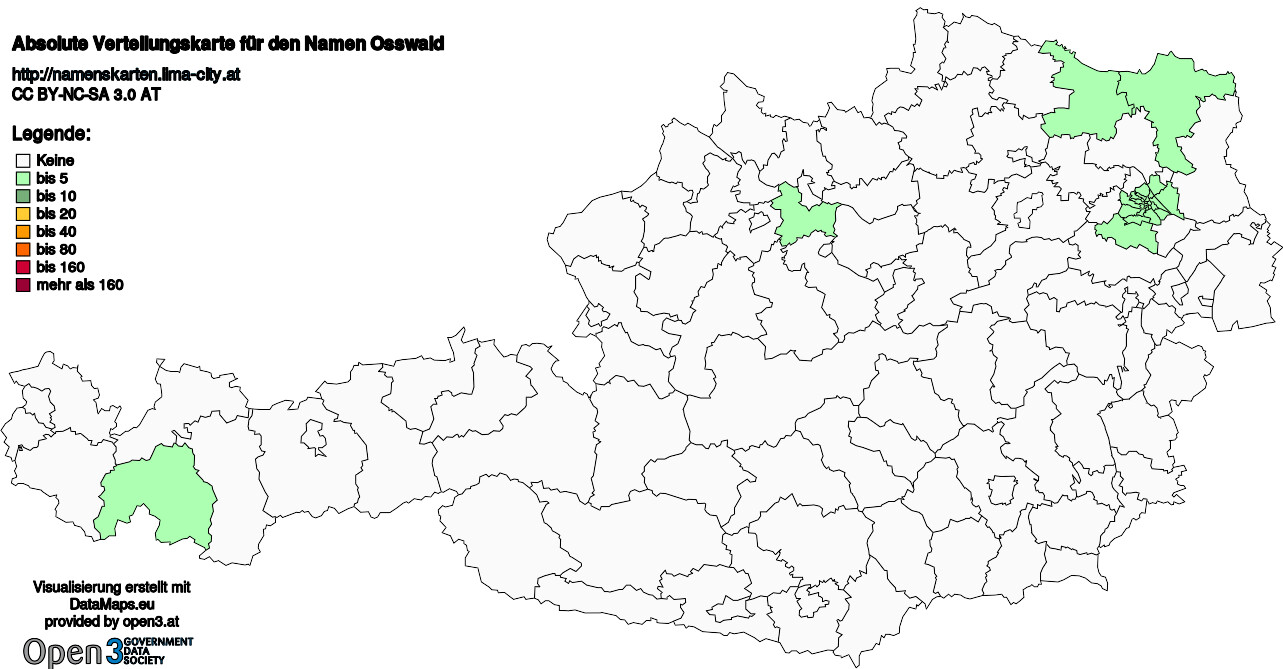 Absolute Verteilungskarten Nachnamen Osswald