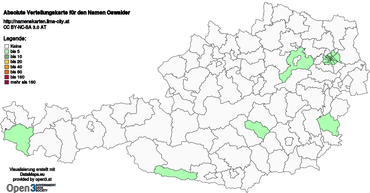 Absolute Verteilungskarten Nachnamen Oswalder