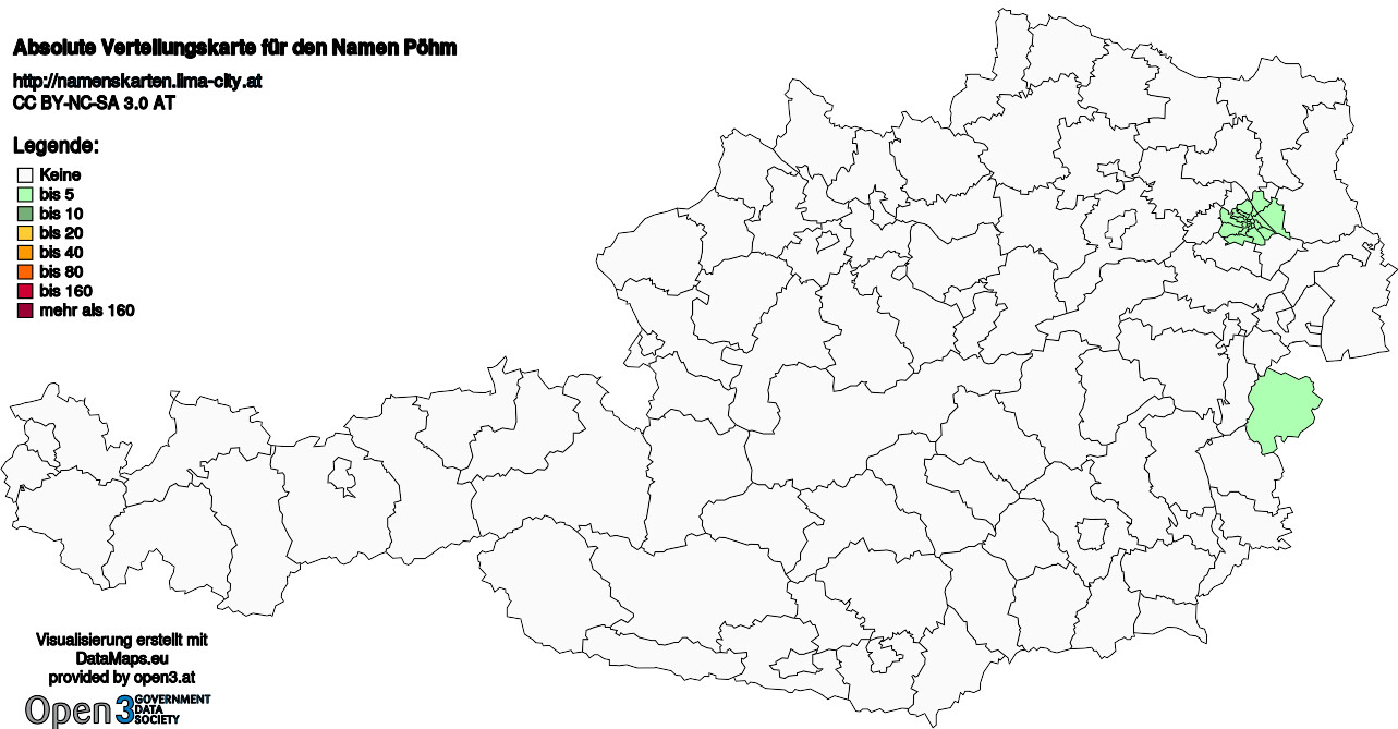 Absolute Verteilungskarten Nachnamen Pöhm