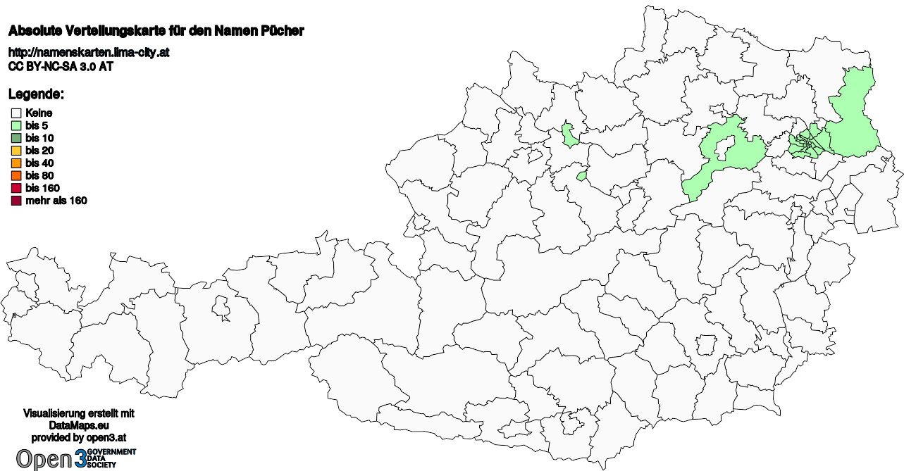 Absolute Verteilungskarten Nachnamen Pücher