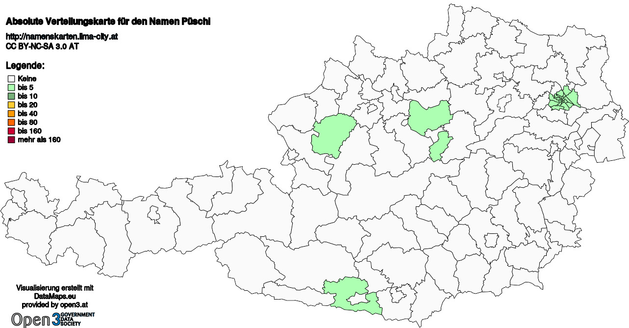 Absolute Verteilungskarten Nachnamen Püschl