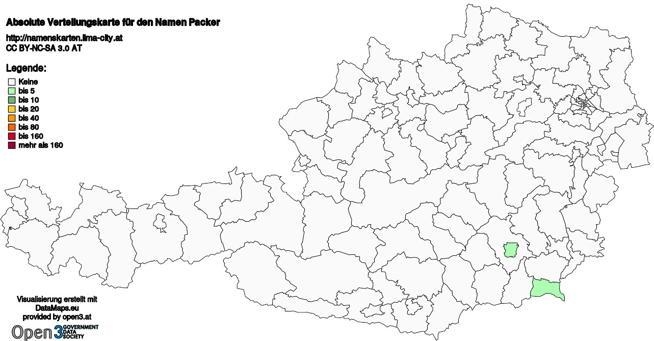 Absolute Verteilungskarten Nachnamen Packer