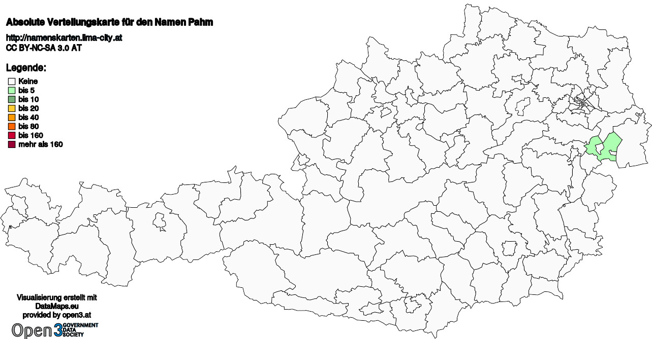 Absolute Verteilungskarten Nachnamen Pahm