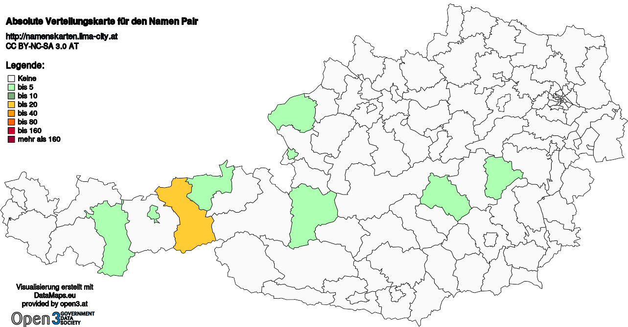Absolute Verteilungskarten Nachnamen Pair