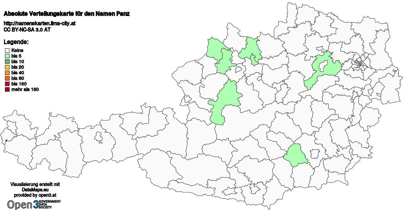 Absolute Verteilungskarten Nachnamen Panz