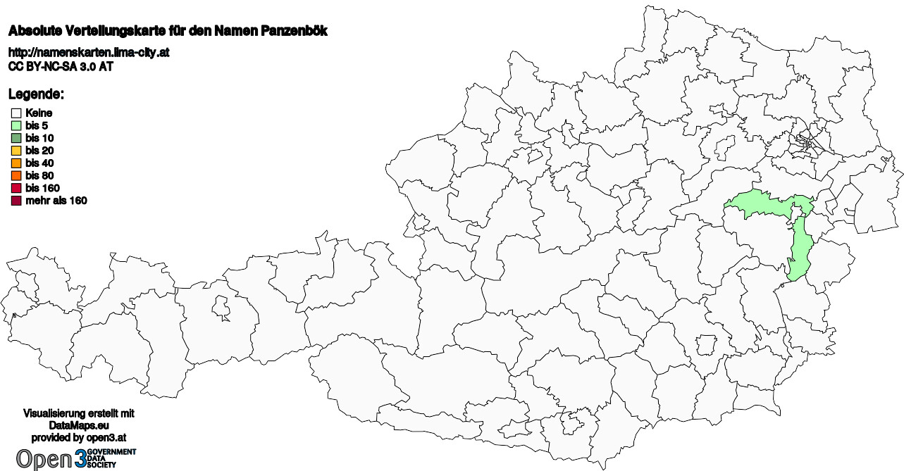 Absolute Verteilungskarten Nachnamen Panzenbök