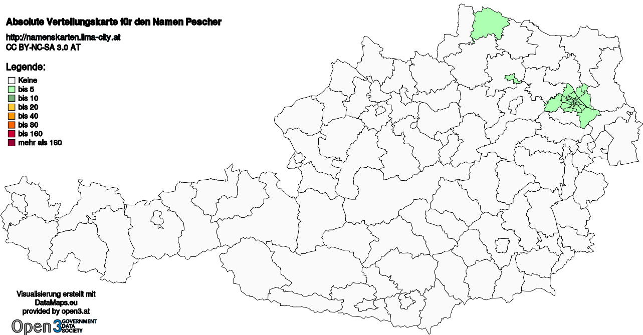 Absolute Verteilungskarten Nachnamen Pescher