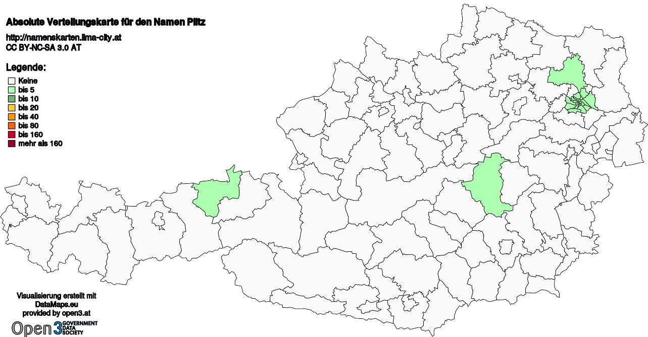 Absolute Verteilungskarten Nachnamen Piltz