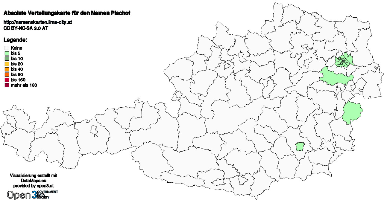 Absolute Verteilungskarten Nachnamen Pischof