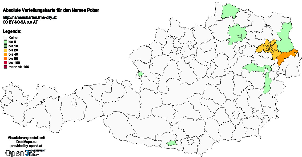 Absolute Verteilungskarten Nachnamen Pober