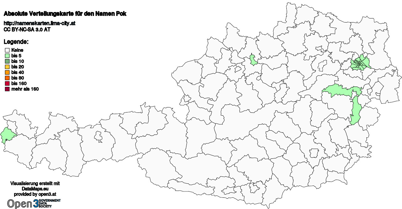 Absolute Verteilungskarten Nachnamen Pok