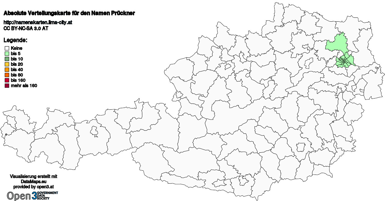 Absolute Verteilungskarten Nachnamen Prückner