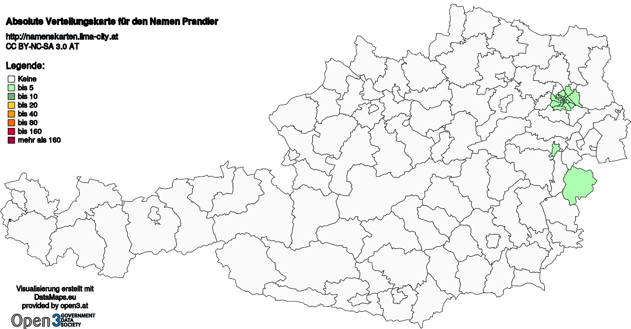 Absolute Verteilungskarten Nachnamen Prandler
