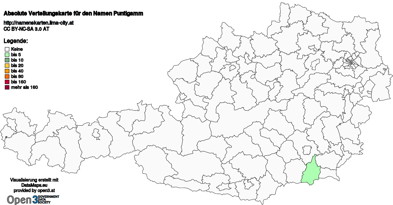 Absolute Verteilungskarten Nachnamen Puntigamm