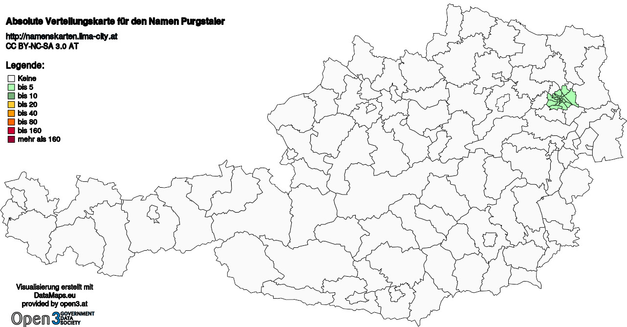 Absolute Verteilungskarten Nachnamen Purgstaler