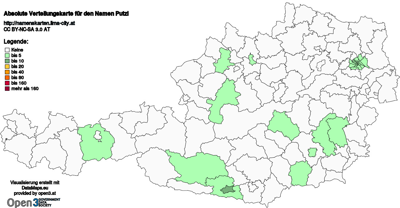 Absolute Verteilungskarten Nachnamen Putzl