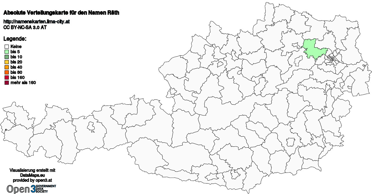 Absolute Verteilungskarten Nachnamen Räth