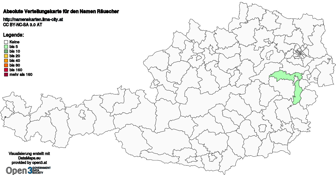 Absolute Verteilungskarten Nachnamen Räuscher