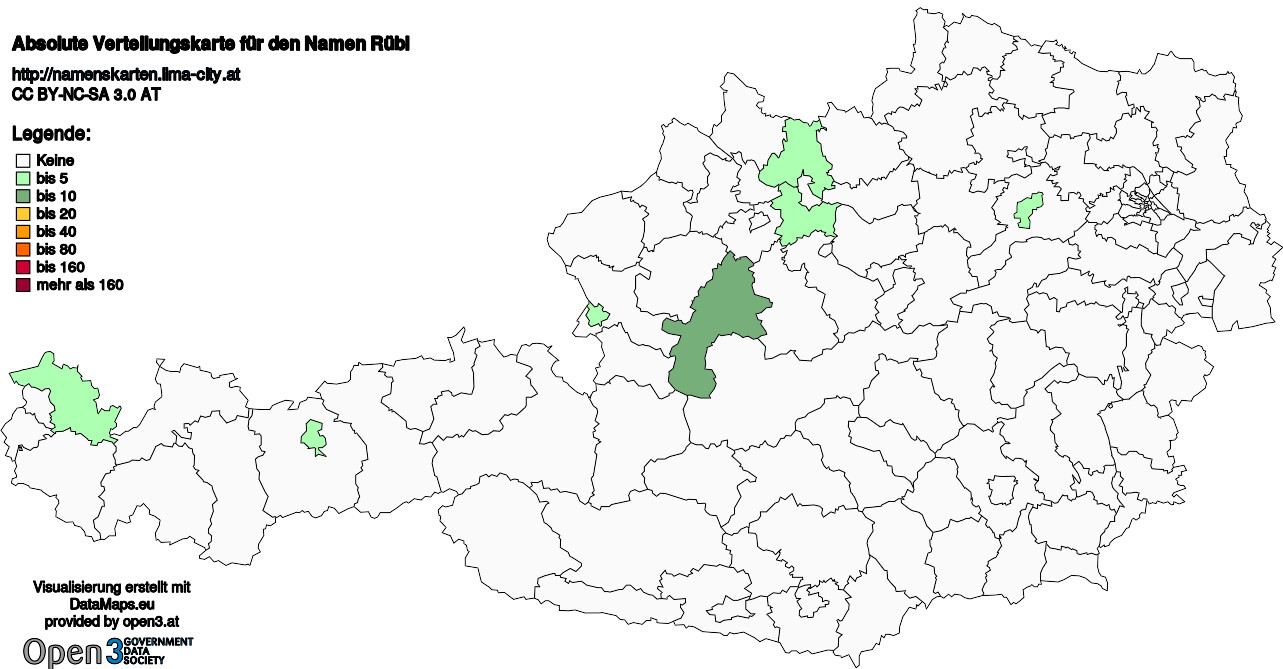 Absolute Verteilungskarten Nachnamen Rübl