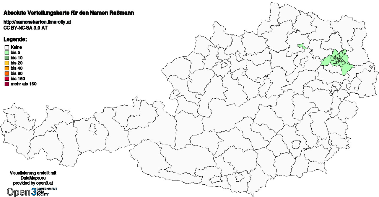 Absolute Verteilungskarten Nachnamen Raßmann