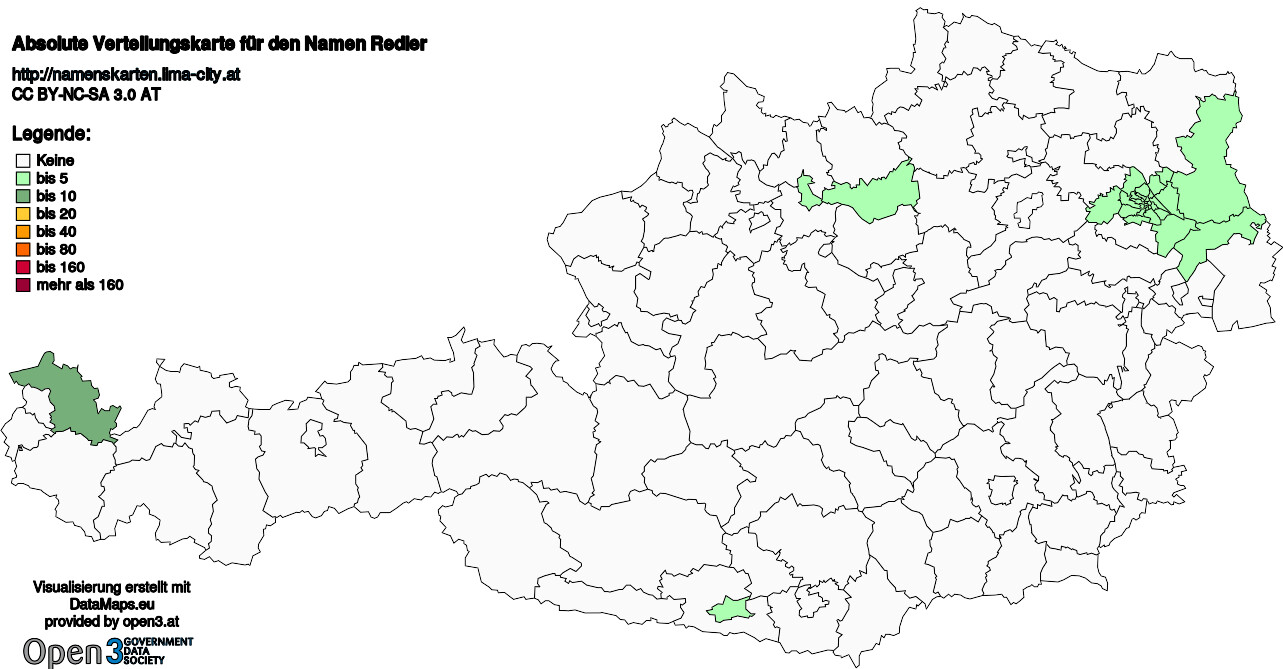 Absolute Verteilungskarten Nachnamen Redler