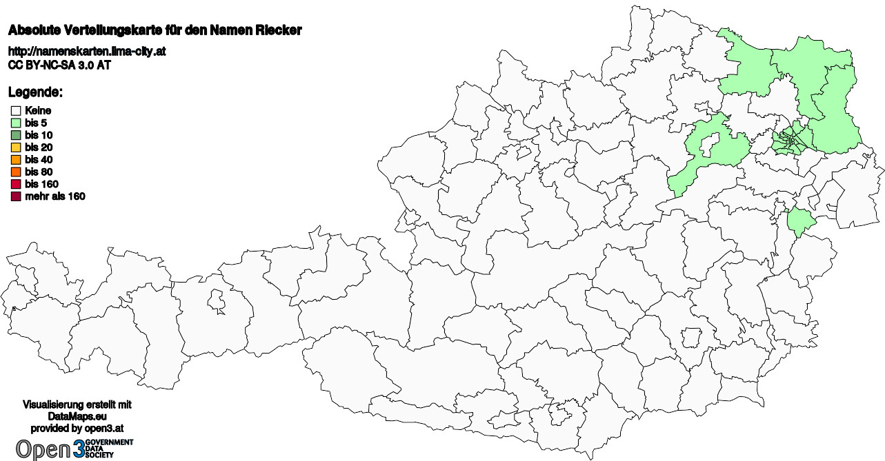 Absolute Verteilungskarten Nachnamen Riecker