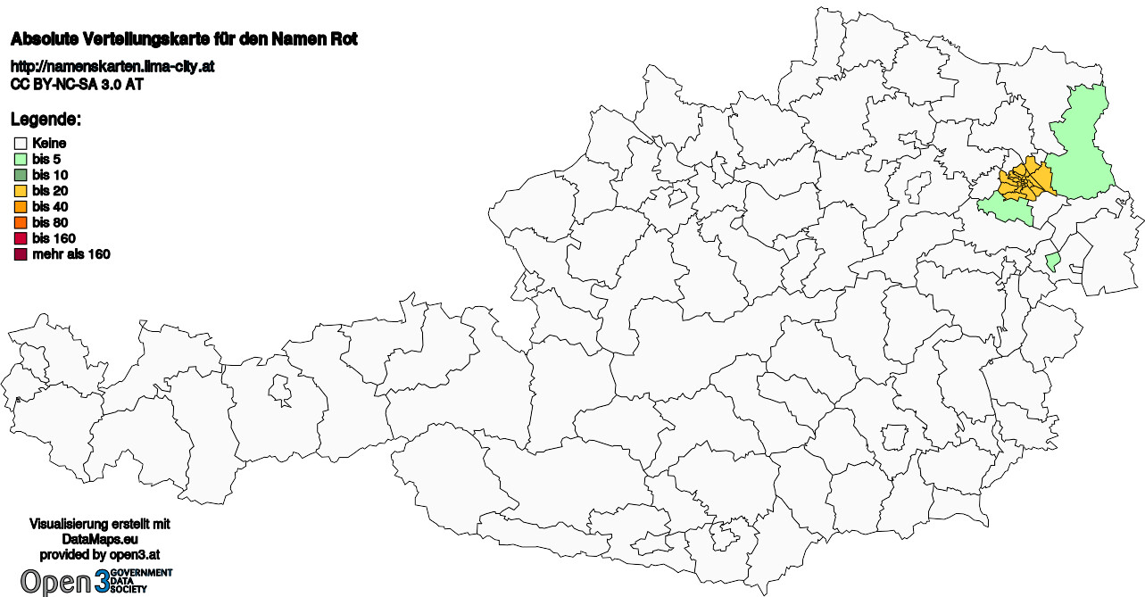 Absolute Verteilungskarten Nachnamen Rot