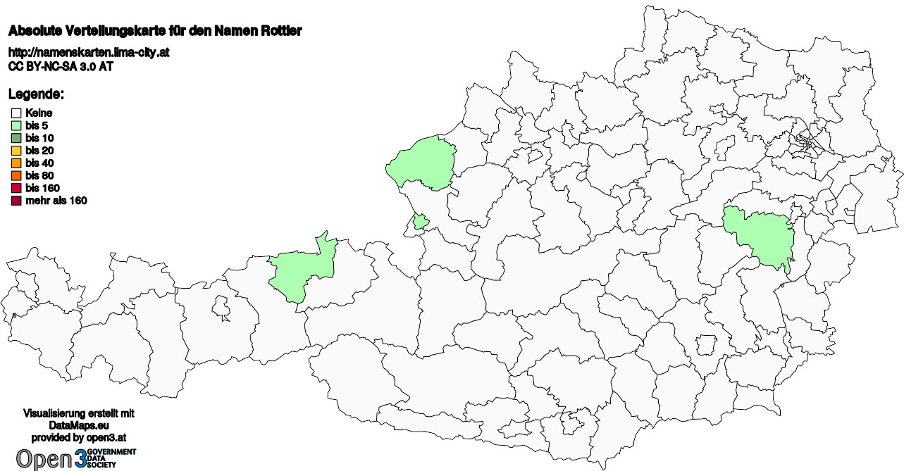 Absolute Verteilungskarten Nachnamen Rottler