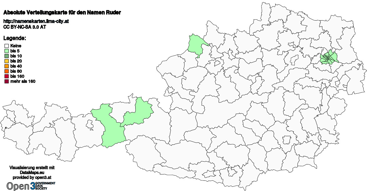 Absolute Verteilungskarten Nachnamen Ruder