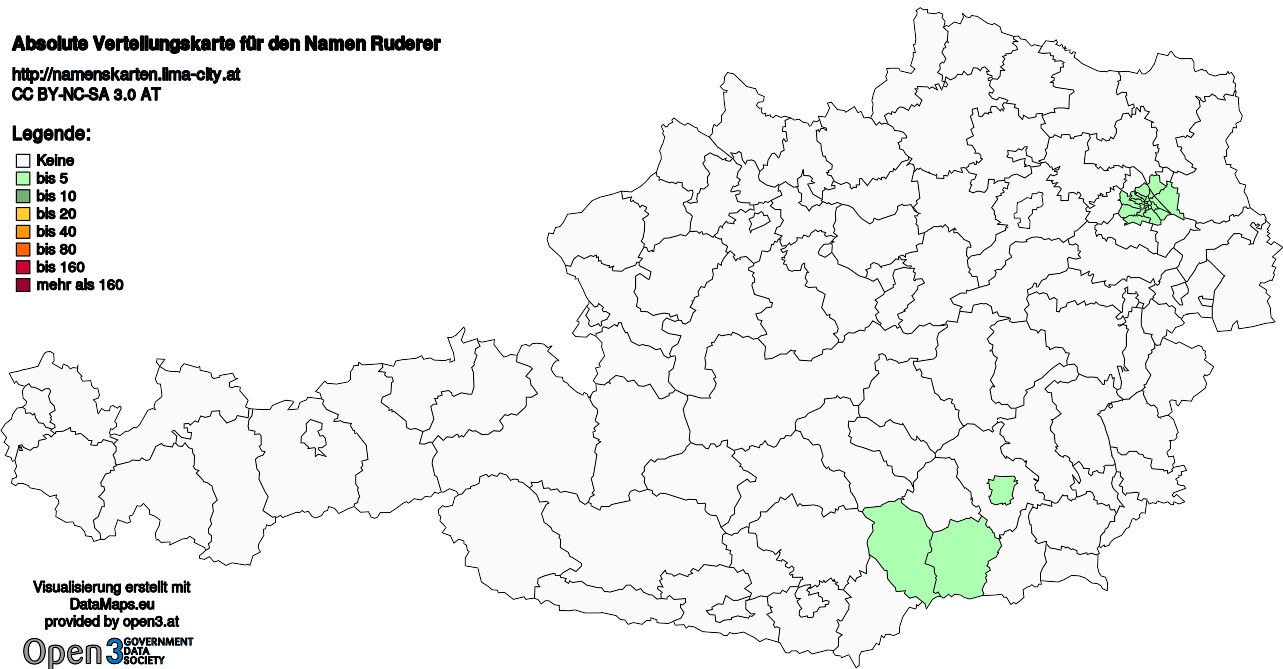 Absolute Verteilungskarten Nachnamen Ruderer