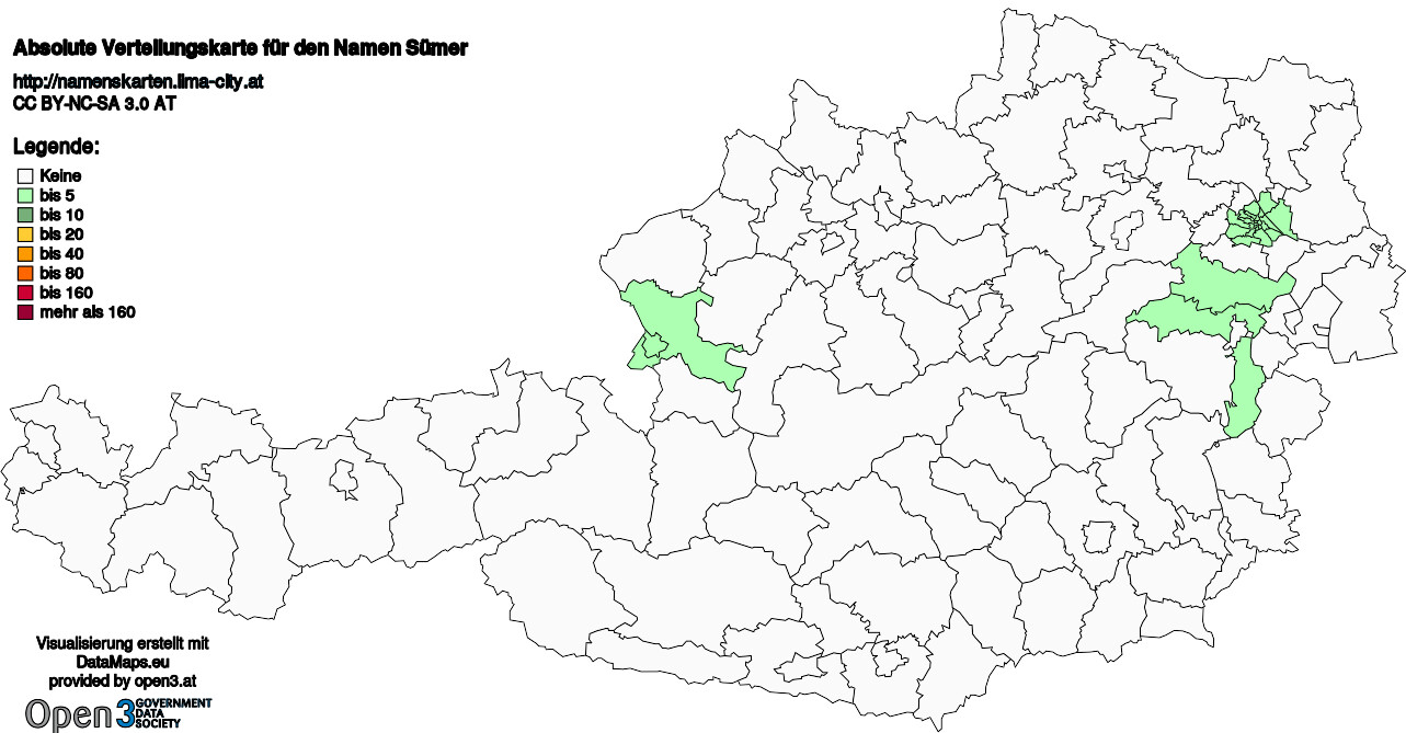Absolute Verteilungskarten Nachnamen Sümer