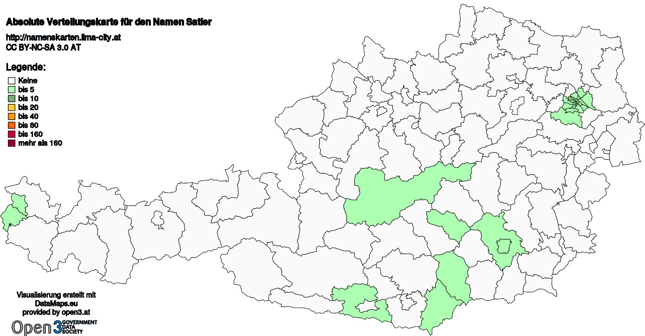 Absolute Verteilungskarten Nachnamen Satler