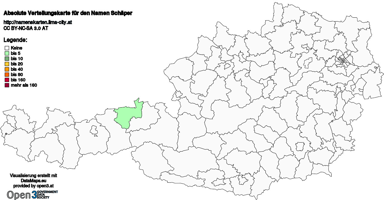 Absolute Verteilungskarten Nachnamen Schäper