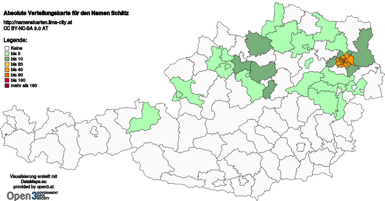 Absolute Verteilungskarten Nachnamen Schätz
