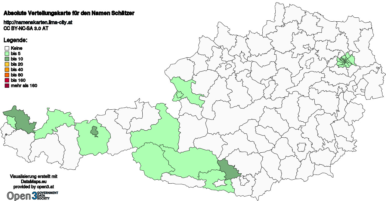Absolute Verteilungskarten Nachnamen Schätzer