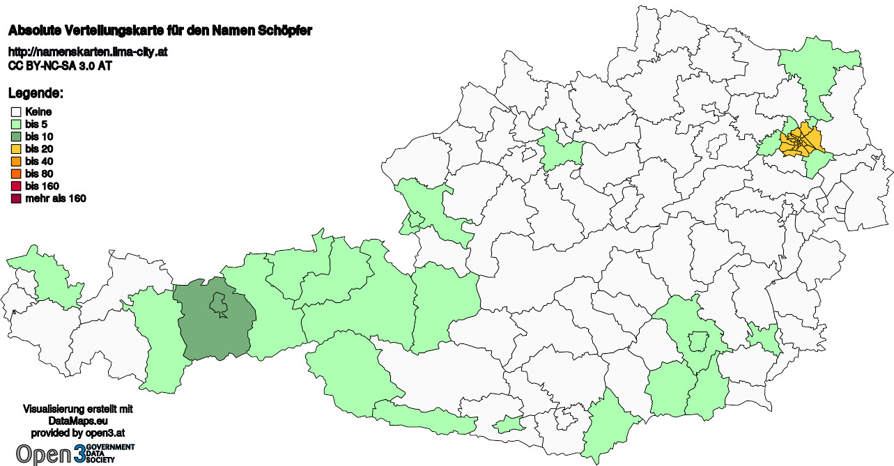 Absolute Verteilungskarten Nachnamen Schöpfer
