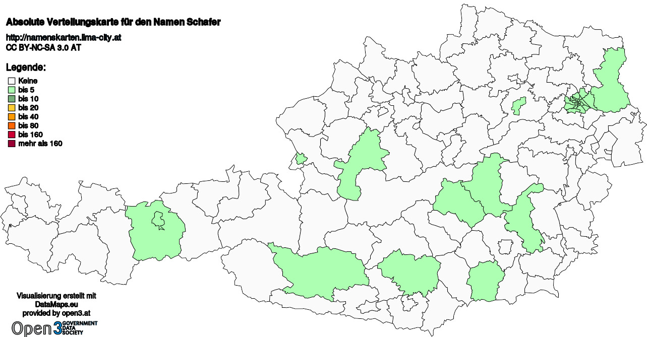 Absolute Verteilungskarten Nachnamen Schafer